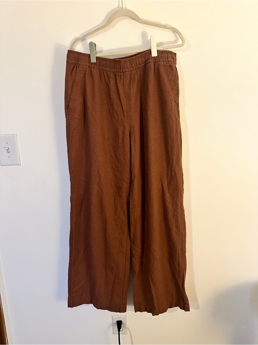 Old Navy burnt orange/Brown Wide-Leg Linen Blend Pants